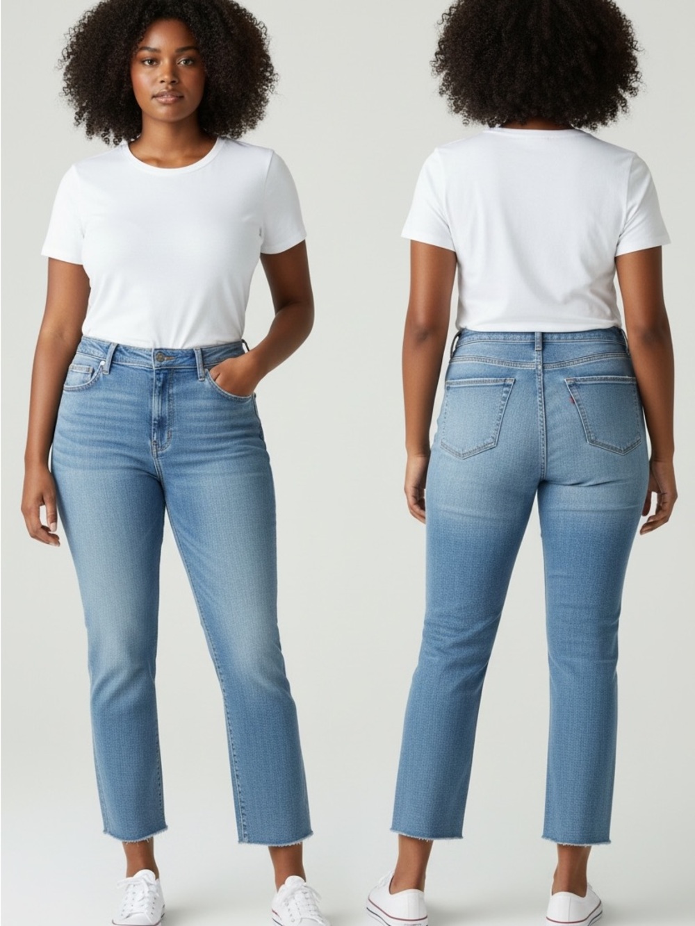 torrid Light Blue High-Rise Cropped Straight Jeans